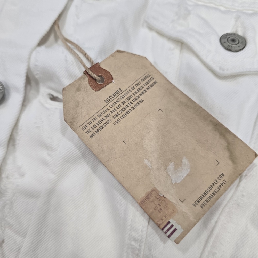 NWT‎ Denim & Supply Ralph Lauren White Distressed Trucker Jacket Womens XL... - Picture 4 of 12